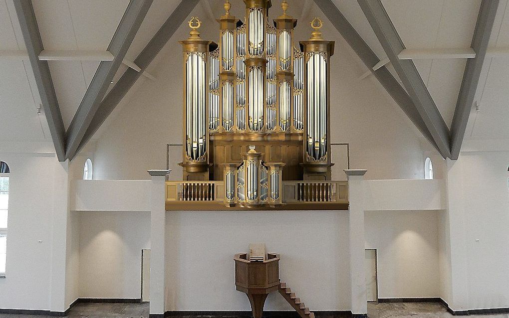 Impressie van het orgel voor de hersteld hervormde gemeente van Lunteren. beeld Van den Heuvel Orgelbouw