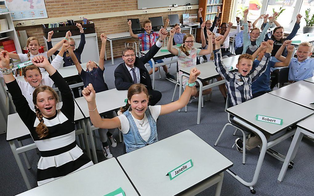 Kinderen van de reformatorische Rehobothschool te Opheusden. beeld VidiPhoto