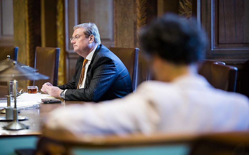 Minister Van der Steur in de Eerste Kamer. beeld ANP