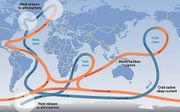 Patronen van het wereldwijde thermohaliene recirculatiesysteem. beeld Intergovernmental Panel on Climate Change