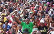 Protest in Zimbabwe tegen de regering.  beeld EPA, Aaron Ufumeli