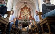 Zo'n 250 organisten met aanhang woonden zaterdag de zeventiende landelijke orgel- en samenzangdag van de VOGG bij, in de Utrechtse Jacobikerk. beeld Erik Kottier