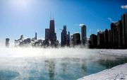 Beeld van de extreme winterkou rond Lake Michigan in de Amerikaanse stad Chicago. beeld  AFP,  Joshua Lott