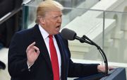 President Trump houdt een felle toespraak. beeld AFP