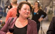 Janse, de eerste vrouwelijke lijsttrekker van de SGP, tijdens de uitslagenavond van de gemeenteraadsverkiezingen in het stadhuis van Vlissingen. beeld ANP