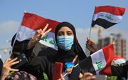 Demonstrerende Irakezen in Karbala. beeld AFP
