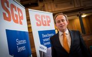 SGP-leider Van der Staaij vrijdag tijdens de presentatie van het concept-verkiezingsprogramma van zijn partij. beeld ANP