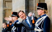 Premier Rutte komt aan bij het Koninklijk Paleis voor de nieuwjaarsontvangst. beeld ANP