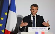 De Franse president Emmanuel Macron, woensdag in Washington. beeld AFP