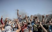 De Gaza-protesten op 14 mei. beeld EPA, Mohammed Saber