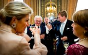 Pas bij de lunch in de Marotzaal van Paleis Noordeinde kwam koningin Máxima in beeld, samen met presidentsvrouw Elke Büdenbender. beeld ANP