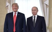 Trump en Poetin in Helsinki. beeld EPA