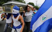 Bij het brute neerslaan van de protesten tegen president Ortega kwamen twaalf mensen om het leven. beeld AFP