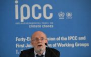 Hans-Otto Portner, tweede voorzitter van de werkgroep van IPCC, tijdens een persconferentie eind vorig jaar. beeld Jung Yeon-Je