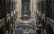 Notre-Dame, een dag na de brand. beeld AFP