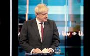 Boris Johnson dinsdag tijdens het tv-debat met Jeremy Hunt. beeld EPA