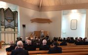 Bijeenkomst voor ambtsdragers vanuit de Christelijke Gereformeerde Kerken en de Hersteld Hervormde Kerk, in Werkendam. beeld RD