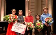 Luna van Leeuwen (tweede van links) won het Koninklijk Concertgebouw Concours 2018. beeld Milagro Elstak