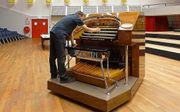 De speeltafel van het Pierre Palla Concertorgel keert terug in het Muziekcentrum van de Omroep. beeld Stichting Pierre Palla Concertorgel