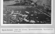 Blik op het Land van Altena op 9 februari 1953, met de Zevenbanseboezem en de Uppelsedijk. Foto uit ”Atlas van de Watersnood", Koos Hage