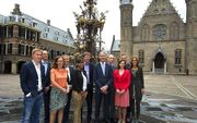 De hoogst geplaatste CU-kandidaten op het Binnenhof. Foto ANP
