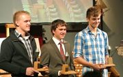 De winnaars (v.l.n.r.): Kees van Walsem, Hildert Bronkhorst en Christian Mussche. Beeld Wouter Harbers