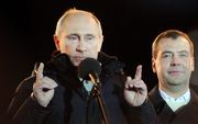 Poetin na zijn verkiezingsoverwinning in 2012. beeld AFP