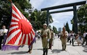 Een doorn in het oog van veel buurlanden is de jaarlijkse herdenking in de Yasukuni-tempel in Tokio, waarbij de dood van bijna 2,5 miljoen Japanse soldaten wordt herdacht. beeld EPA