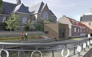 Impressie van de beoogde aanbouw aan het Oude Raadhuis in Oud Beijerland. 844 mensen tekenden een petitie tegen het ontwerp. beeld gemeente Oud-Beijerland