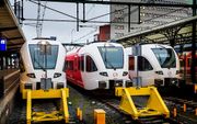 Werkloze treinen van Arriva op Groningen CS. beeld ANP