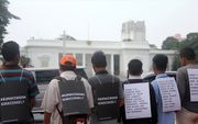 Leden van de gereformeerde kerk in Bogor hielden uit protest meer dan 100 keer een openluchtdienst bij het presidentieel paleis in Jakarta. beeld World Watch Monitor