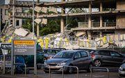 De ingestorte parkeergarage in aanbouw bij Eindhoven Airport dat is ingestort. beeld ANP Rob Engelaar