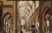 ANTWERPEN. Hendrik I Van Steenwijck schilderde het interieur van de kathedraal van Antwerpen. Jan I Brueghel verzorgde de figuren op het schilderij. Het schilderij dateert uit de periode 1593 en 1609.   beeld Museum Mayer van den Bergh, Antwerpen en Museu