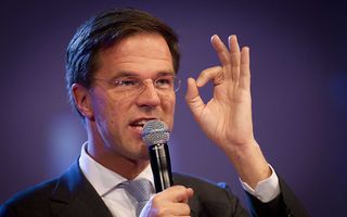 Premier Rutte tijdens het VVD-congres in Den Bosch.  Foto ANP