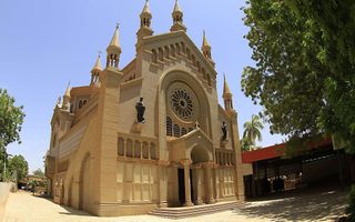 Een katholieke kerk in de buurt van de Sudanese hoofdstad Khartoem. beeld AFP