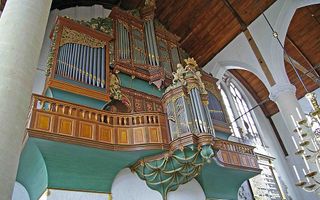 Het orgel van de Grote Kerk in Schiedam.                  Beeld De Koning