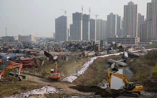 De Chinese havenstad Tianjin. beeld AFP