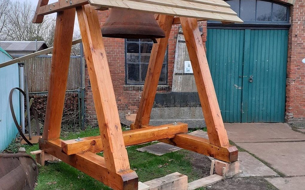 De Historische Scheepswerf Wolthuis bouwde een klokkenstoel voor de protestantse Ontmoetingskerk in Sappemeer. beeld Historische Scheepswerf Wolthuis