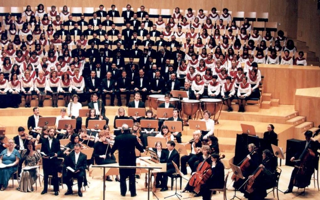 Archiefopname uit 1995 van een uitvoering van de Messiah in het Spaans in Zaragoza. beeld Proyecto Mesías