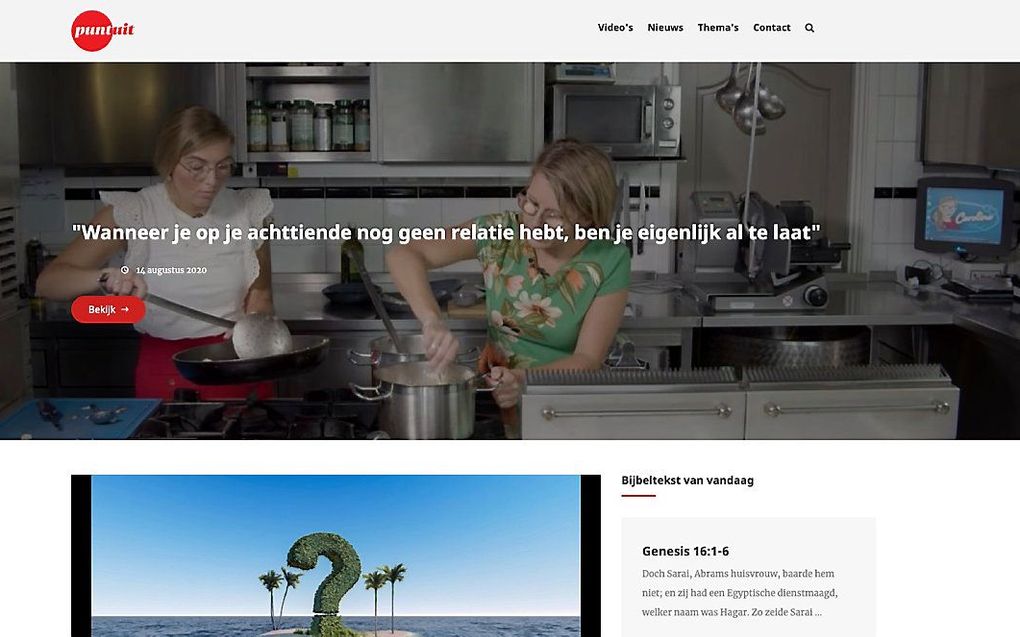 Homepage van Puntuit. beeld RD