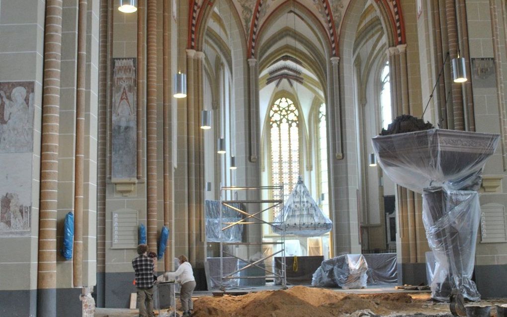 De Walburgiskerk tijdens de opgravingen in 2018. beeld Gemeente Zutphen, team archeologie