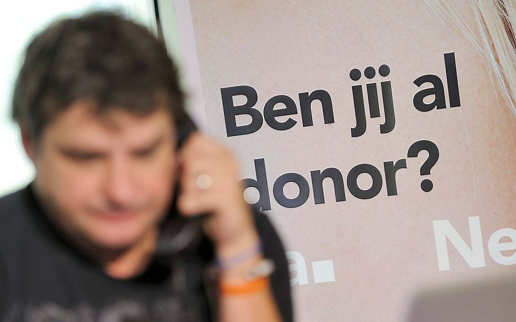 Wervingsactie bij de start van de Donorweek. beeld ANP