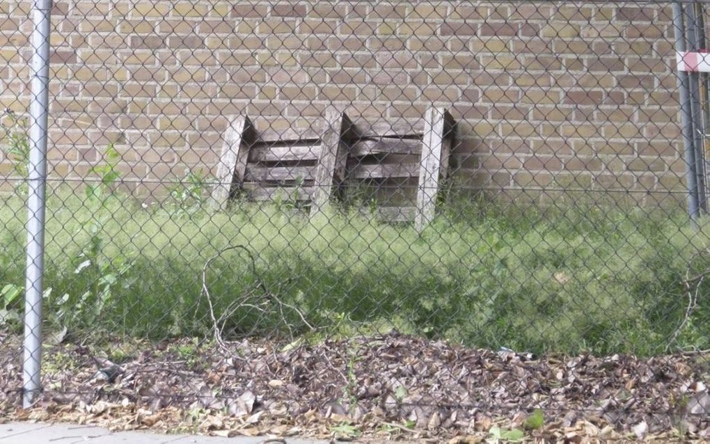 Het beeld ”De barmhartige Zwollenaar” op de gevel van het zusterflat van het voormalige Wezenlandenziekenhuis blijft gespaard. beeld RD