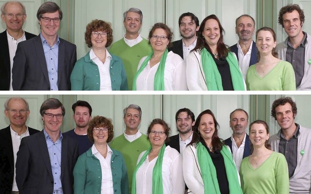 Op de foto van de kandidaten voor D66 voor de gemeenteraadsverkiezingen in Stichtse Vecht is de foto van wethouder Zivkovic verwijderd. beeld D66