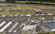Een aantal vliegtuigtypes dat Boeing de afgelopen decennia produceerde op een rij in Seattle. V.l.n.r. Boeing 707, 717, 727, 737, 747 Jumbo Jet, 757, 767, 777 en 787 Dreamliner. beeld Boeing