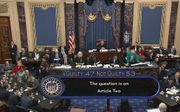 De Amerikaanse Senaat verwierp woensdag met een gewone meerderheid de aanklachten tegen president Donald Trump. beeld EPA