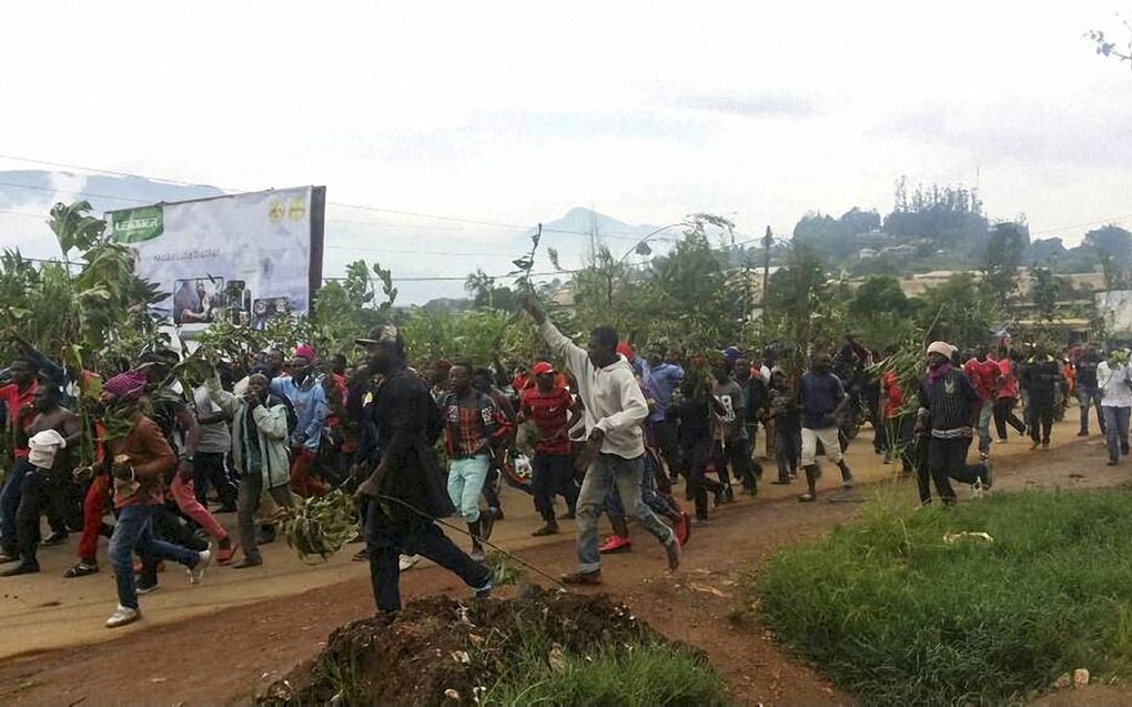 BAMENDA. Demonstranten in Engelstalig Kameroen, 22 september. beeld AFP, Stringer