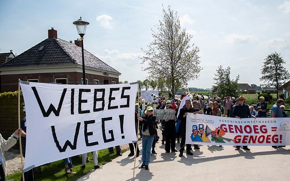 Protest in Westerwijtwerd. beeld ANP