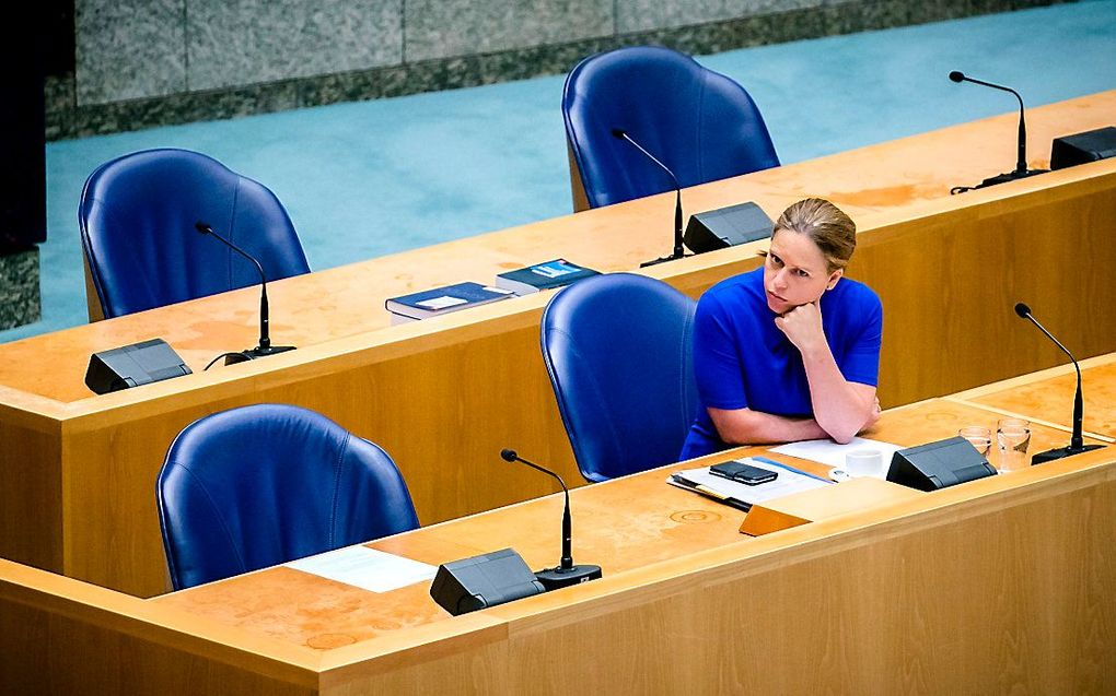 Carola Schouten, minister van Landbouw, Natuur en Voedselkwaliteit, in de Tweede Kamer tijdens een debat over de gevolgen van de coronacrisis voor de landbouw, natuur en visserij. beeld ANP