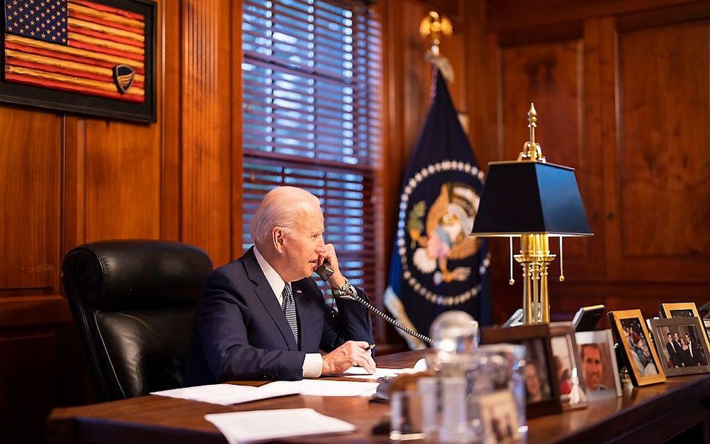 De Amerikaanse president Joe Biden. beeld EPA, Adam Schultz